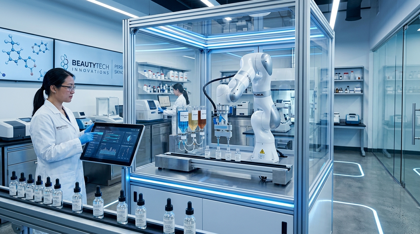 BeautyTech lab combining AI formulation with robotics