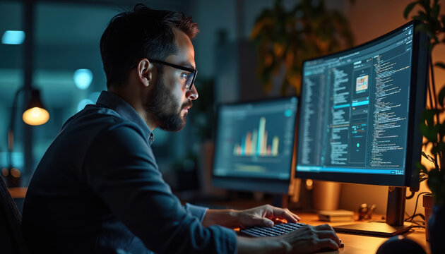 Engineer writing application code